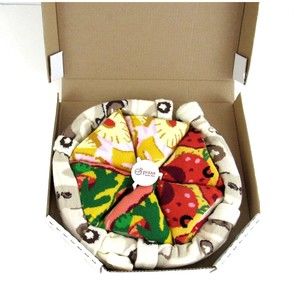 Pizza Socks Box Novelty Print Men's Funky Crazy Tube Socks US Size 5.5-9